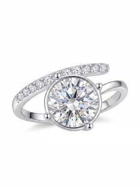 Swarovski Crystal Ring, Made with solid 925 Sterling Silver